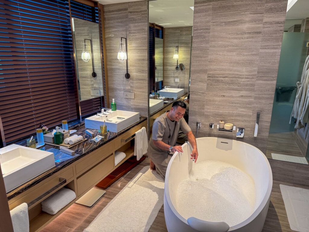 A marble bathroom