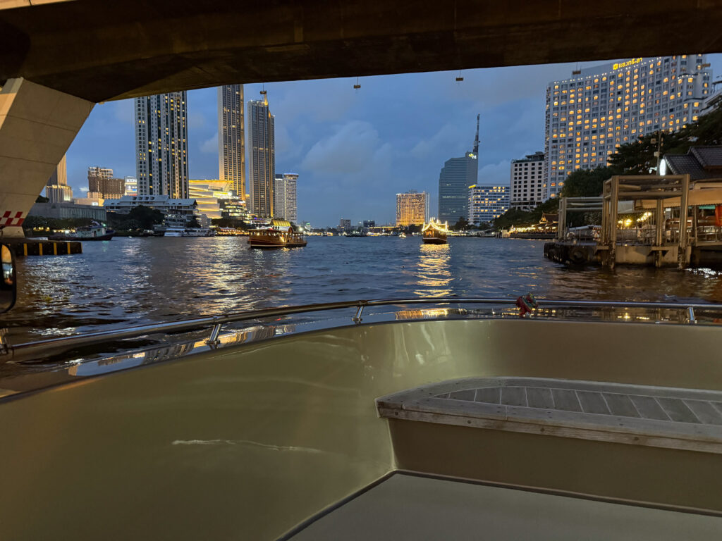 The shared river shuttle on the Chao Phraya