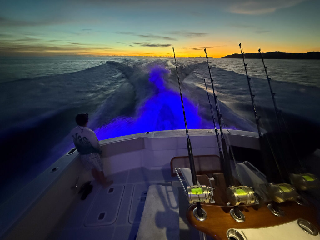 Rods out over the wake at dawn