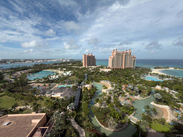 The Royal Towers with the river winding through the grounds below