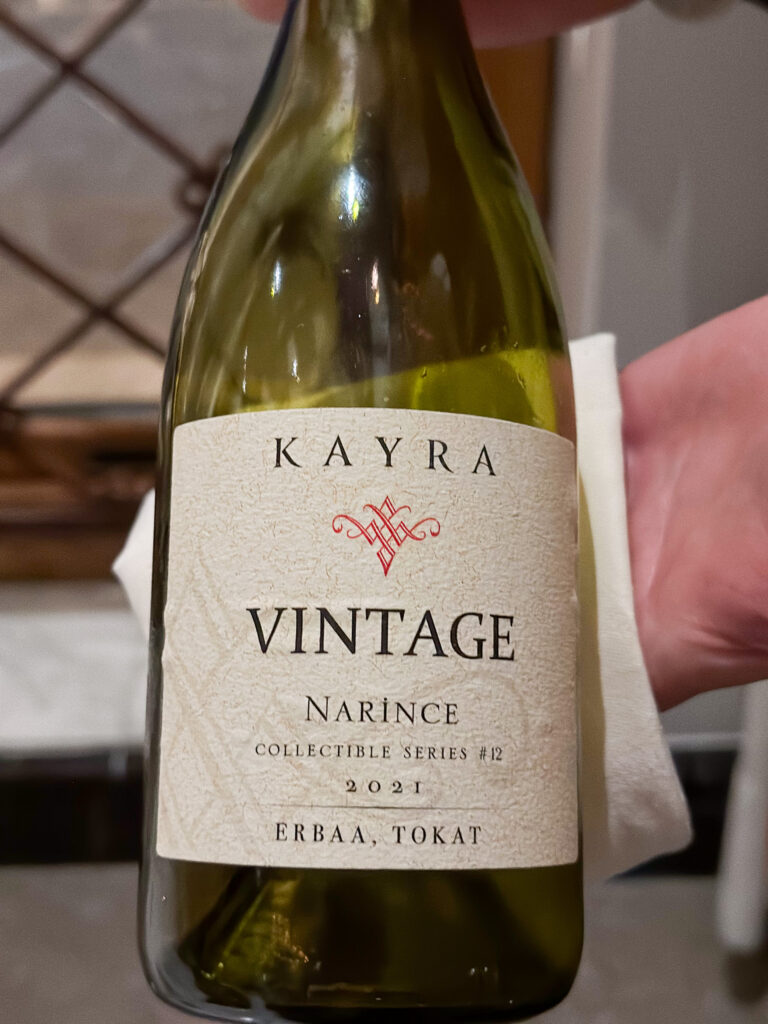 A Kayra Vintage Narince shown before pouring
