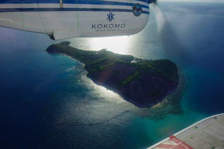 The island from the air on the way in