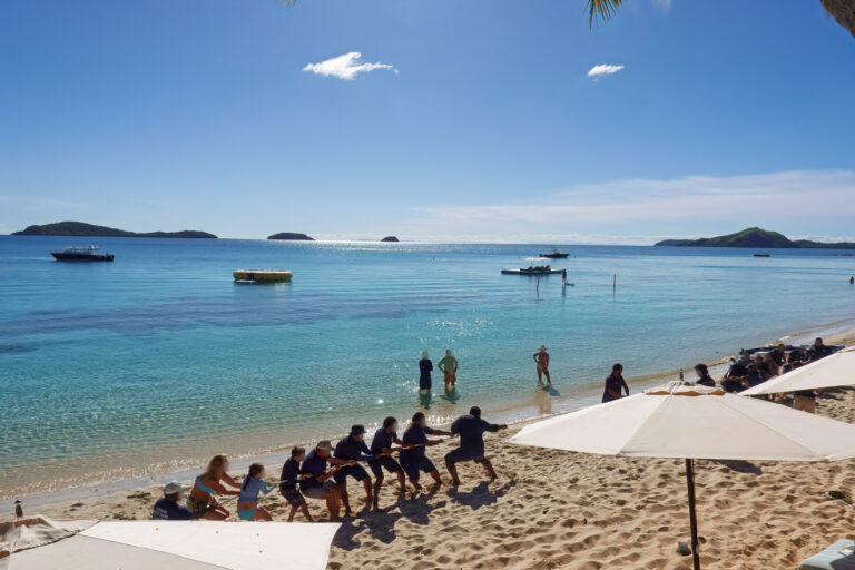 Loungers and the jetty seen from the lawn