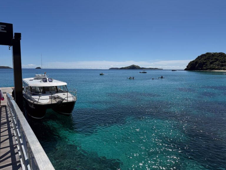 The boat alongside the jetty