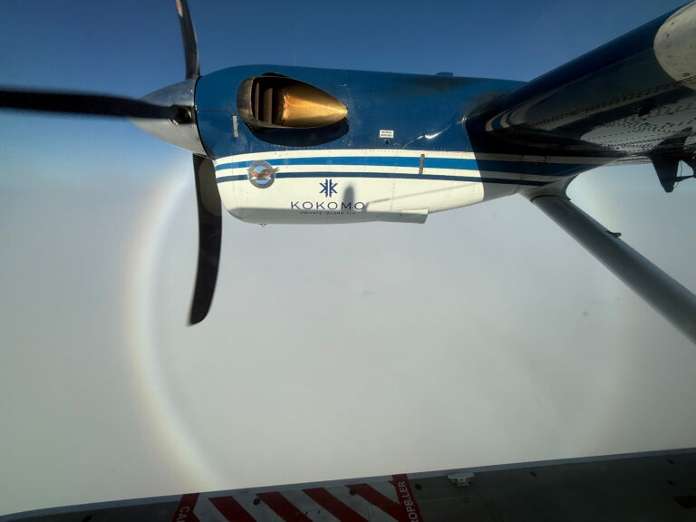 The seaplane on the water