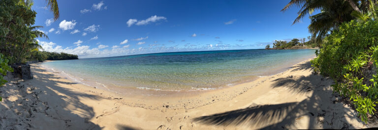 The length of the beach at midday
