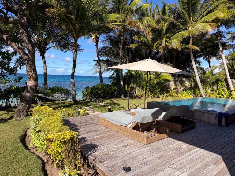 The pool deck in the afternoon