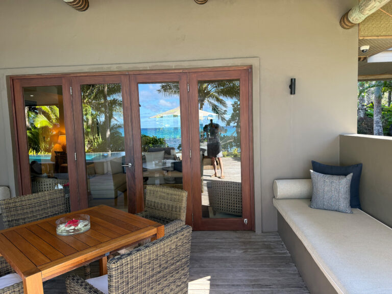 The villa looking out to the deck