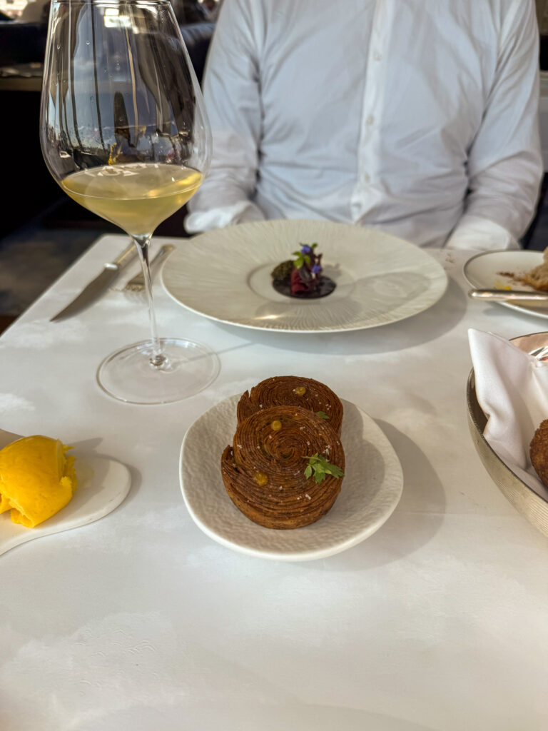 A course set down beside the glass