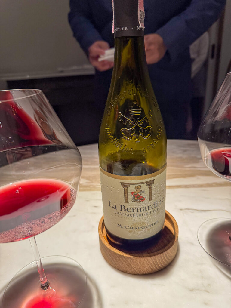 A chilled white opened for the middle of the meal