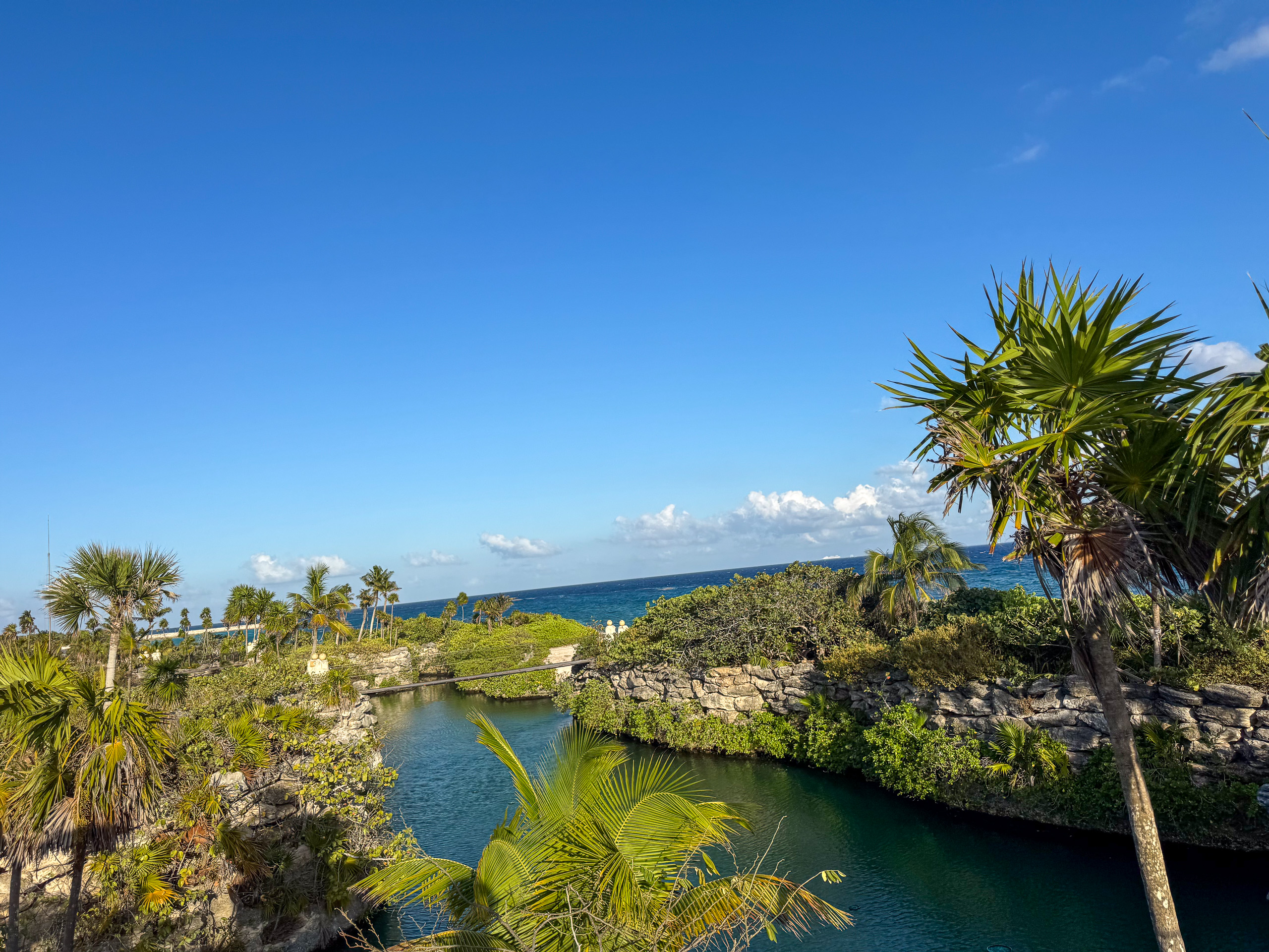 The inlets, the jungle and the sea from high above the resort